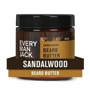 Every Man Jack Men's Beard Butter for Styling and Softening, Beard Balm, Sandalwood, 4 oz