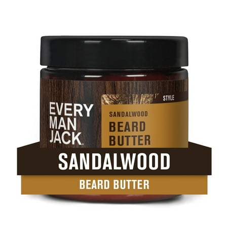 Every Man Jack Sandalwood Hydrating Beard Butter for Men, Naturally Derived, 4 oz