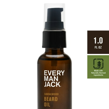 Every Man Jack Men's Beard Oil to Moisturize and Soften, Beard Care Conditioner, Sandalwood, 1 Fluid Ounce