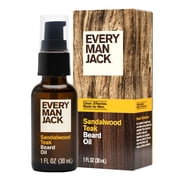 Every Man Jack Mens Beard Oil - Sandalwood Teak Fragrance - Deeply Moisturizes and Softens Your Beard and Adds a Natural Shine - Naturally Derived with Shea Butter and Argan Oil - 1 fl oz