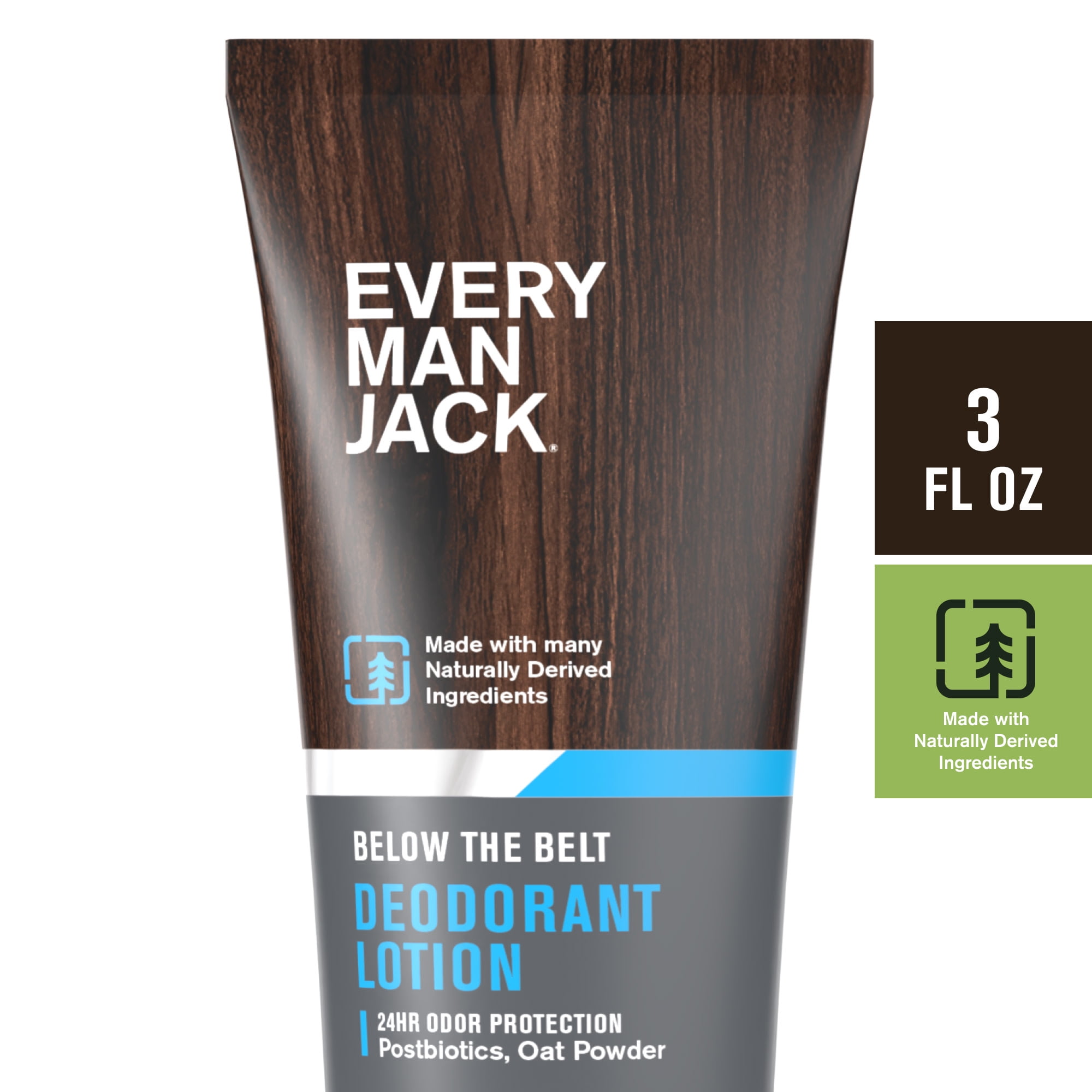 Every Man Jack Men's Below the Belt Deodorant Lotion, 3 oz