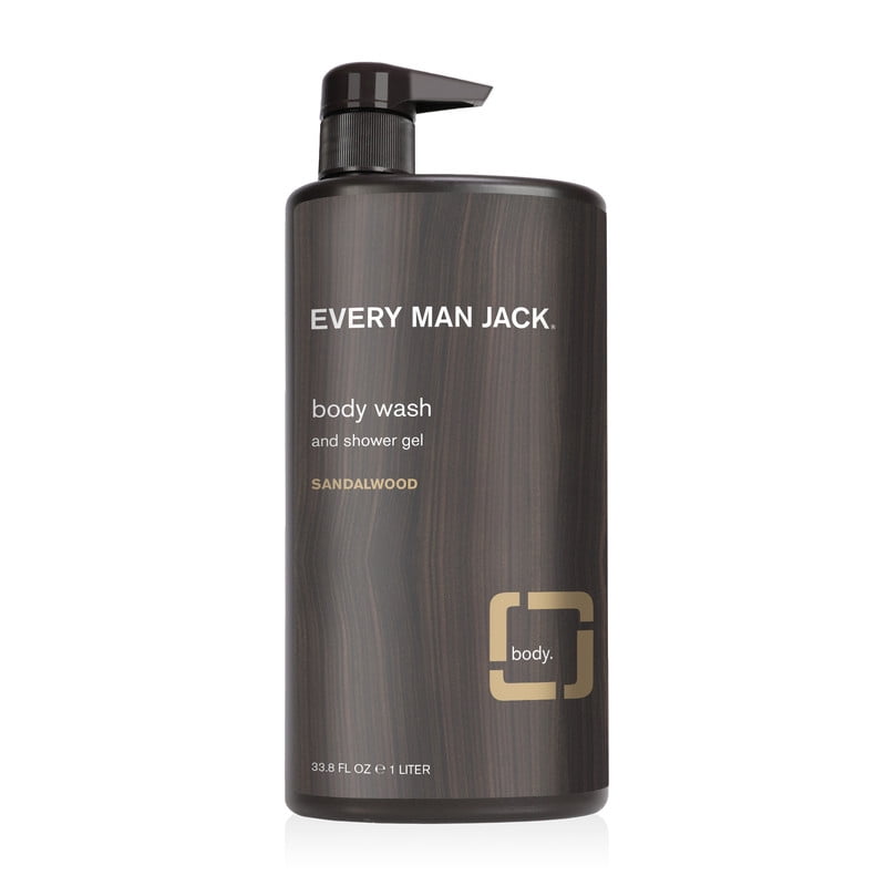 Every Man Jack Men's Body Wash - Sandalwood | 33.8-ounce | Naturally Derived, Parabens-free, Pthalate-free, Dye-free