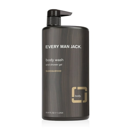Every Man Jack Men's Body Wash - Sandalwood | 33.8-ounce | Naturally Derived, Parabens-free, Pthalate-free, Dye-free
