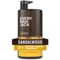 thumbnail image 1 of Every Man Jack Mens Hydrating 3 in 1 Body Wash, Shampoo & Conditioner, Sandalwood,28.8 oz, 1 of 12
