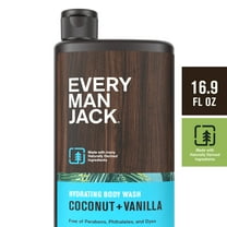 Every Man Jack Men's Hydrating Body Wash Soap for All Skin Types, Naturally Derived Coconut and Vanilla, 16.9 Fluid Ounces