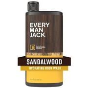 Every Man Jack Men's Hydrating Body Wash Soap for All Skin Types, Sandalwood, 16.9 Fluid Ounces