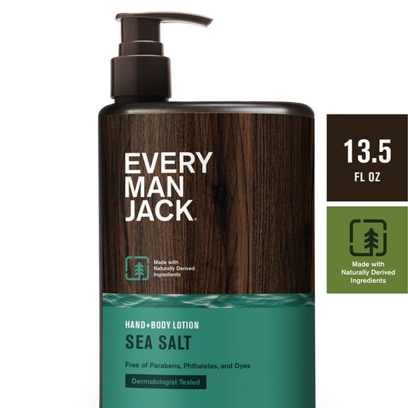 Every Man Jack Mens Sea Salt Hand & Body Lotion for All Skin Types - 13.5oz