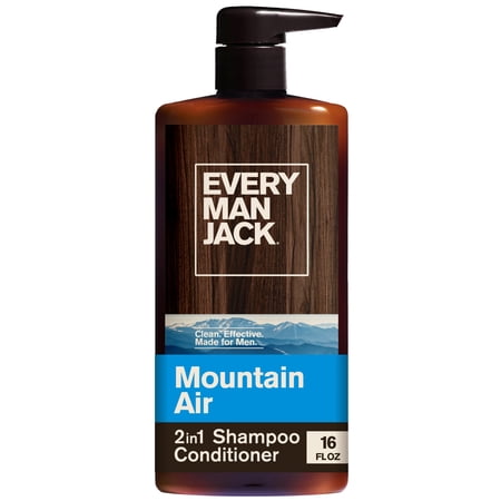 Every Man Jack Mountain Air Daily 2-in-1 Shampoo & Conditioner for Men, Naturally Derived, 16 fl. oz