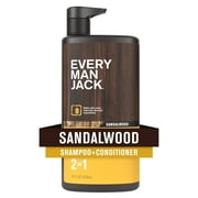 Every Man Jack Sandalwood Daily 2-in-1 Mens Shampoo & Conditioner, Naturally Derived, 16oz