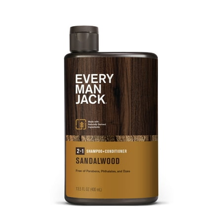 Every Man Jack Sandalwood Mens 2-in-1 Shampoo + Conditioner - For All Hair Types - 13.5oz