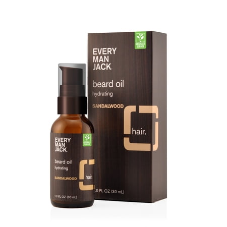 Every Man Jack Sandalwood Scent Hydrating Beard Oil, 1 fl oz