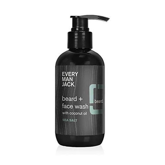 Every Man Jack Sea Salt Beard and Face Wash for Men, Naturally Derived, 6.7 oz