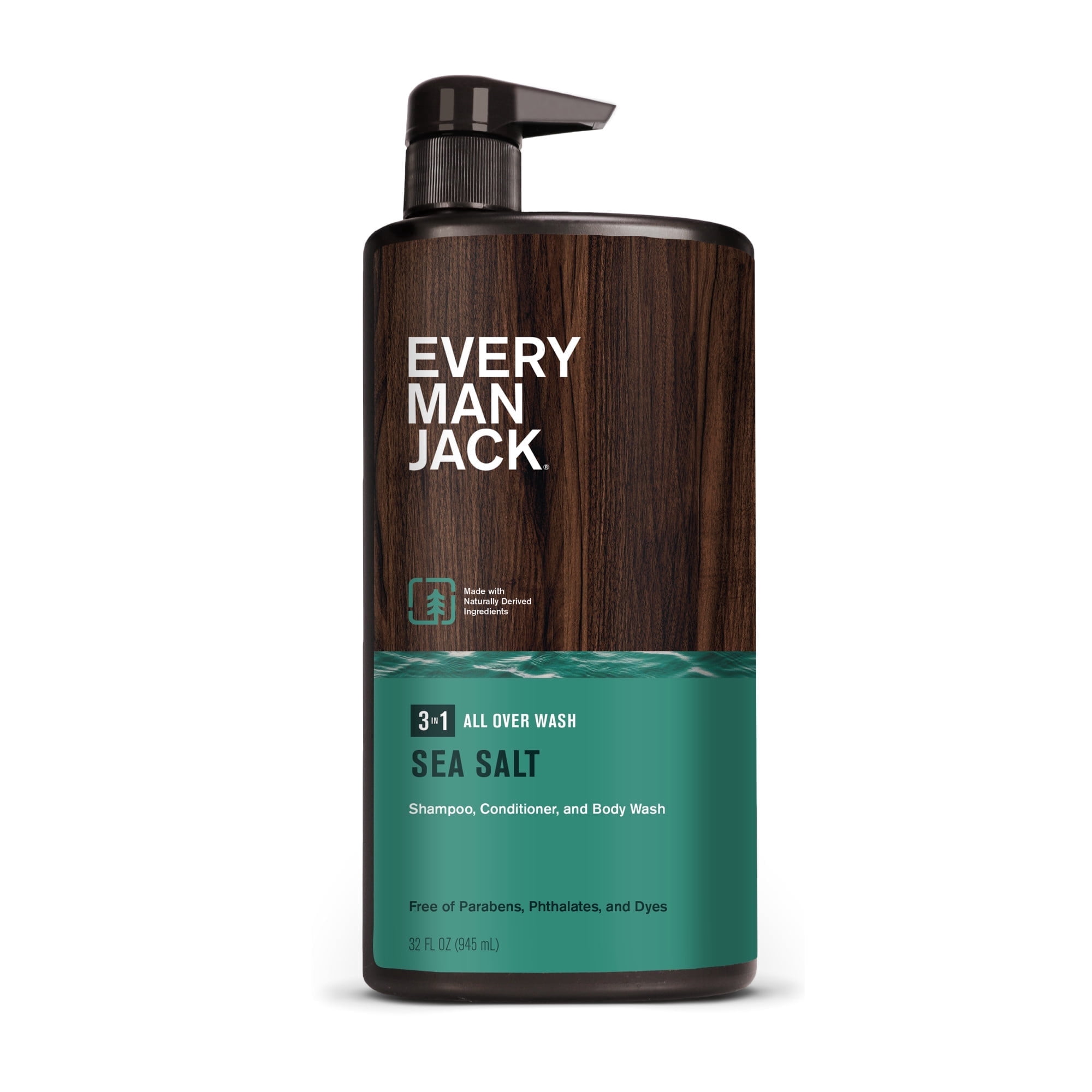 Every Man Jack Sea Salt Hydrating Mens 3-in-1 All Over Wash - 32oz