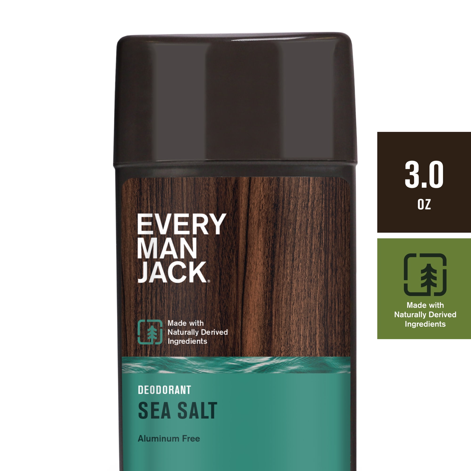 Every Man Jack Sea Salt Mens Deodorant, Aluminum Free, 3 oz, 3 Pack
