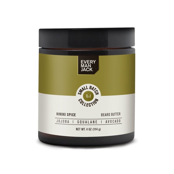 Every Man Jack Small Batch Beard Butter - Hinoki Spice Fragrance - 4oz