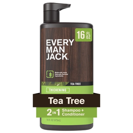 Every Man Jack Tea Tree Daily 2-in-1 Shampoo and Conditioner for Men, Naturally Derived, 16 oz