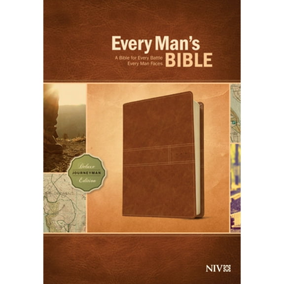 Pre-Owned Every Man's Bible NIV, Deluxe Journeyman Edition (LeatherLike, Tan) Study Bible for Men with Study Notes, Book Introductions, and 44 Charts, 9781414385105, Paperback, Deluxe edition