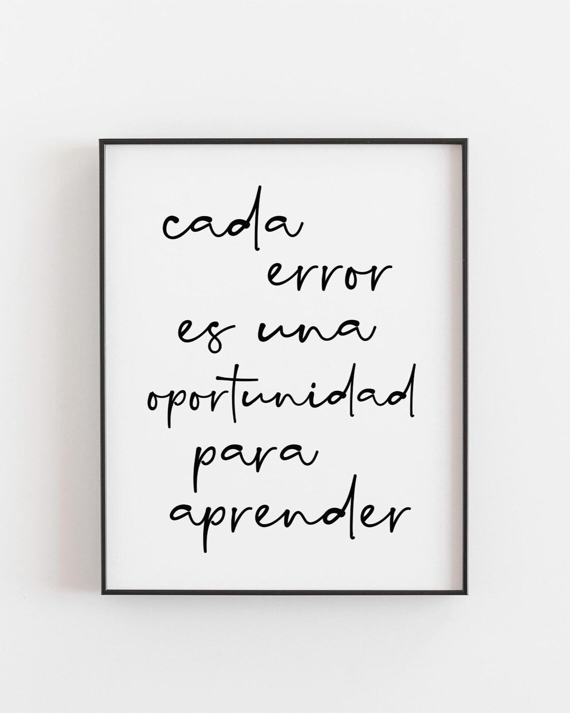 Every Mistake Is A Lesson Wall Art Print, Spanish Motivational Decor ...