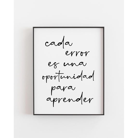 Nutrients Lesson Every Mistake Is A Lesson Wall Art Print, Spanish Motivational Decor ...