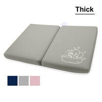 Every Moment Counts 1.5in Extra Thick Bath Knee Pad - Non-Slip Foldable Bathtub Kneeling Mat for Baby Bathing, Garden Work & Exercise, Comfortable & Safty, Gray