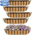 thumbnail image 1 of Every Moment Counts 5-Pack 24" Railing Planter Value Set, Window Box with Hook & Coco Liners - Bulk Rail Décor for Porch/Fence, 1 of 5