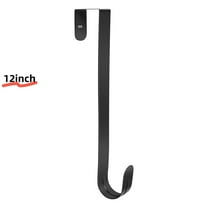 Every Moment Counts Wreath Hanger Over The Door 12 Inch 1 Pack, Large Wreath Metal Hook for Christmas Wreath Front Door Hanger, Door Hooks for Hanging, Ornament Hooks, Black
