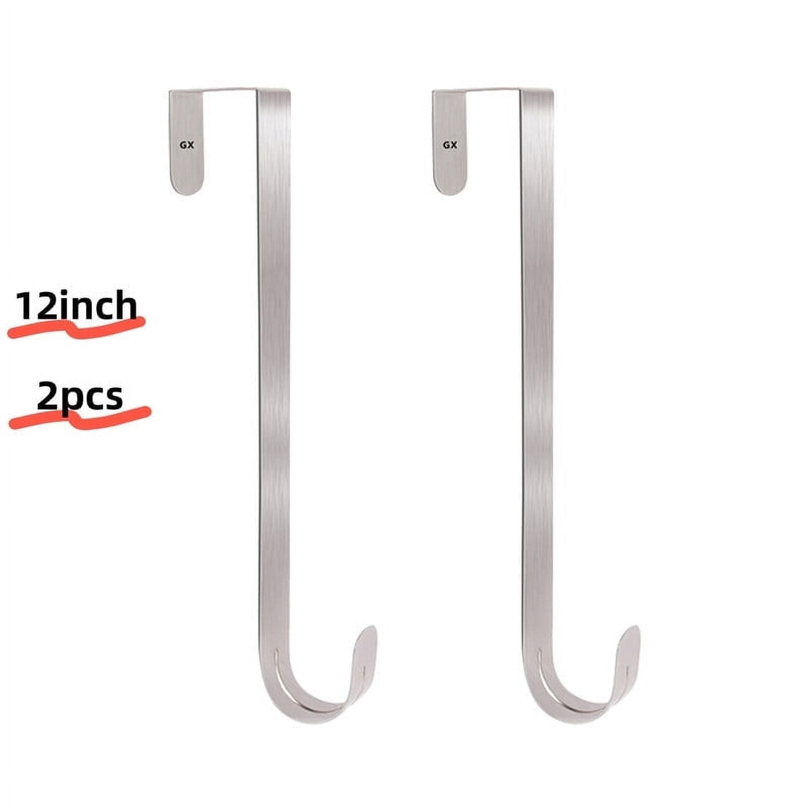 2-Pack Metal Christmas Wreath Door Hanger – 12-Inch Sturdy Over-Door Hook, Scratch-Free, Easy Install For Holiday, Wedding & Seasonal Decor