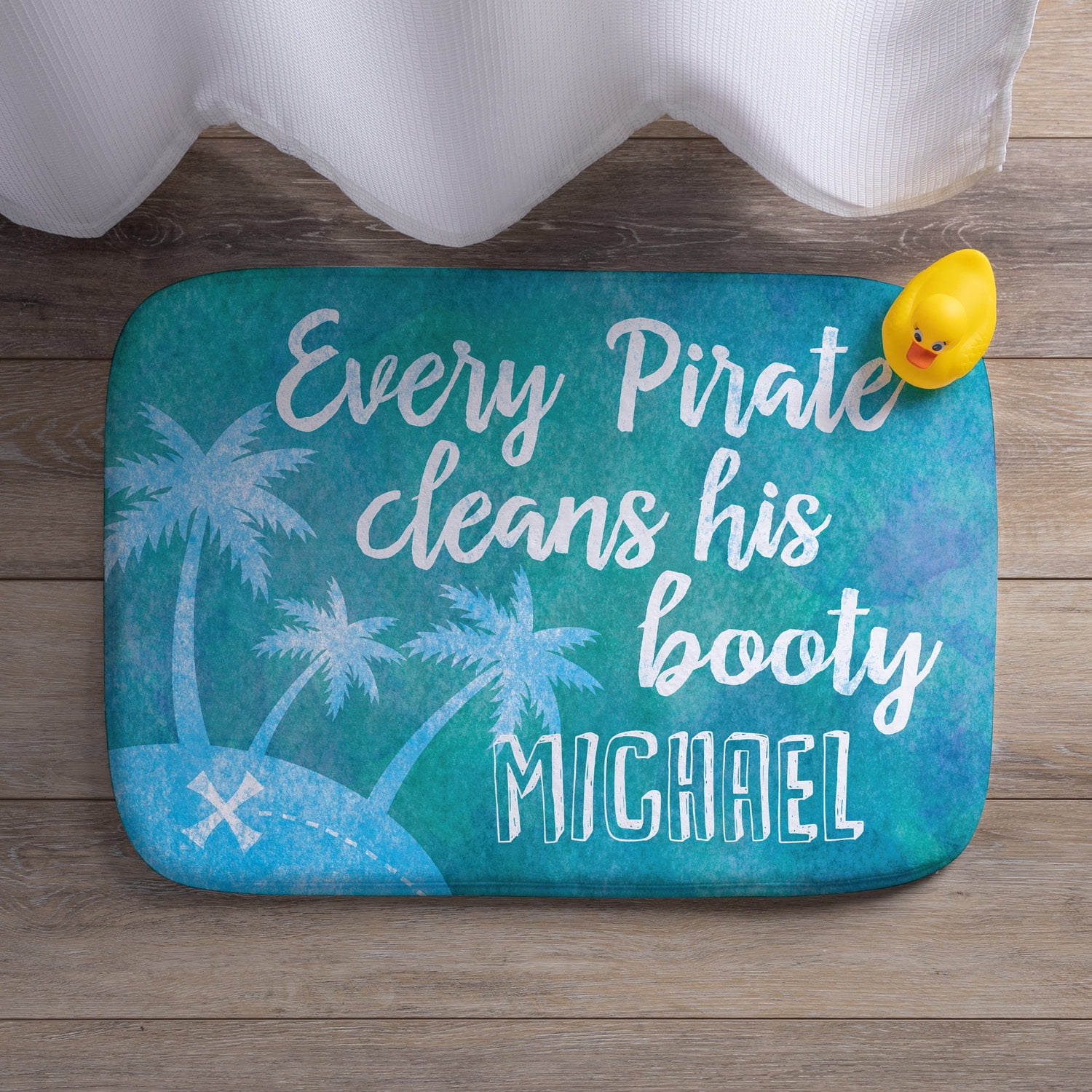 Every Pirate Cleans His Booty Bath Mat