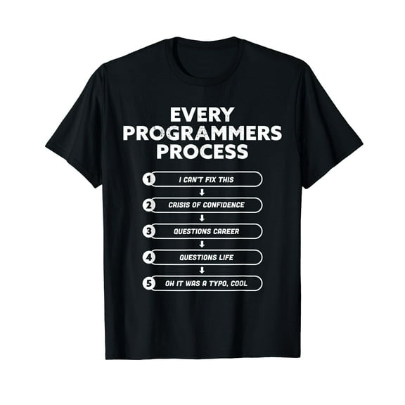 Every Programmers Process - Funny Programming coding Gift T-Shirt