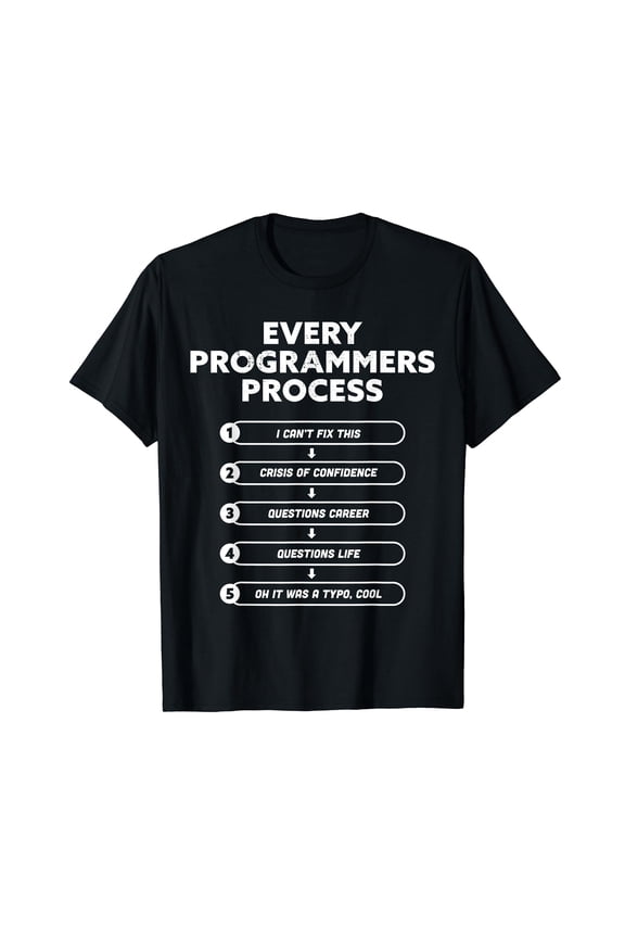 Every Programmers Process - Funny Programming coding Gift T-Shirt