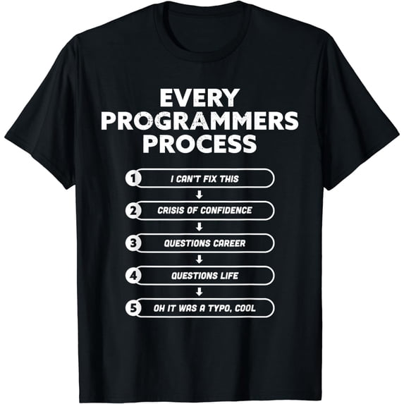 Every Programmers Process - Funny Programming coding Gift T-Shirt