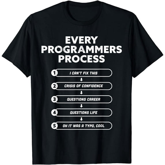 Every Programmers Process - Funny Programming coding Gift T-Shirt