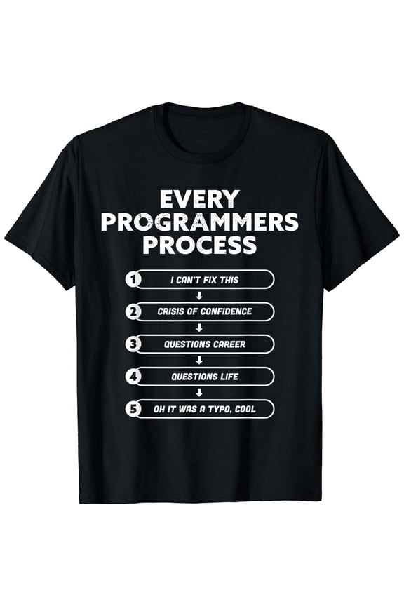 Every Programmers Process - Funny Programming coding Gift T-Shirt