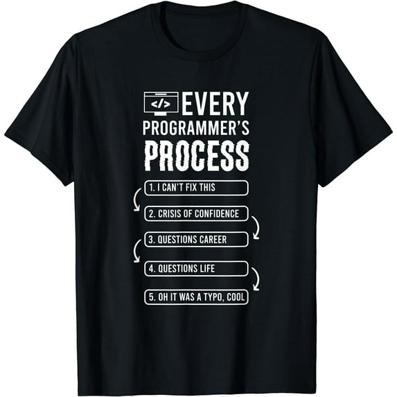 Every Programmers Process Programmer Life Funny Programmer T-Shirt