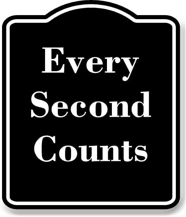 Every Second Counts BLACK Aluminum Composite Sign Aluminium Composite Sign 8.5