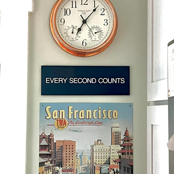 Every Second Counts Sign | The Bear FX Memorabilia | Motivational & Inspirational Quote Replica