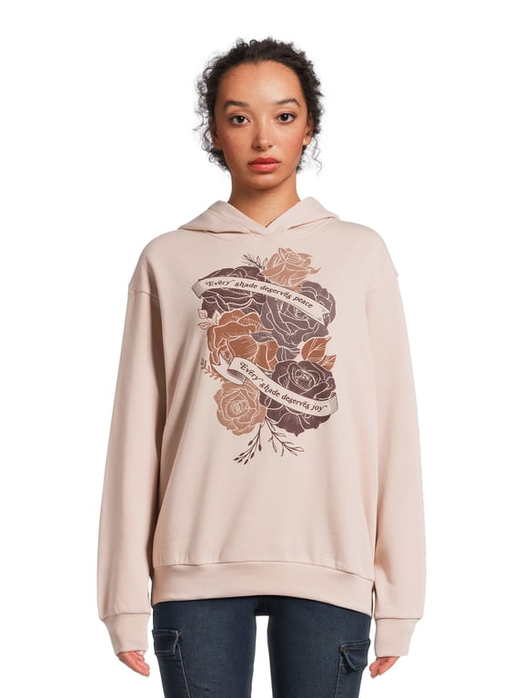 Every Shade Women's Juniors Pullover Hoodie with Long Sleeves, Sizes XS-3XL