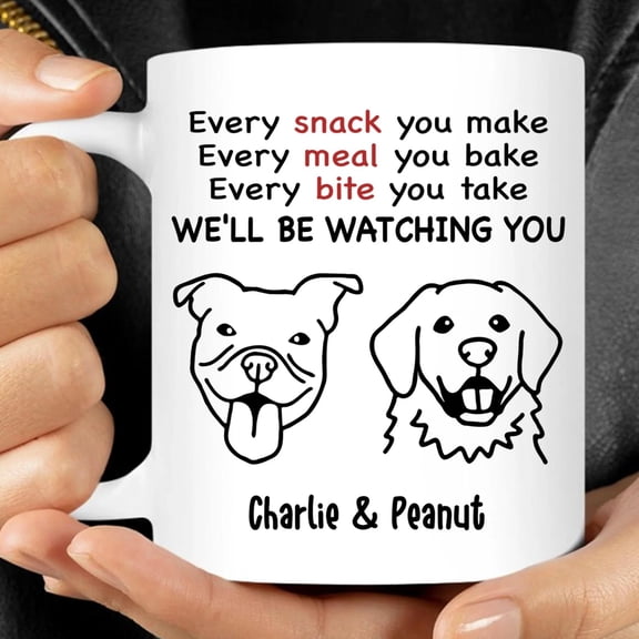 Every Snack You Make Personalized Custom Photo Dog Cat Mug, Bekilab Ceramic Coffee Mug, 11oz 15oz Gift