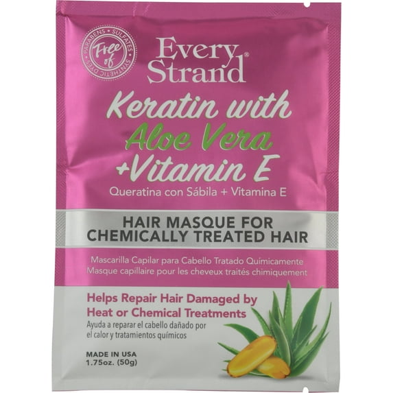 Every Strand Keratin with Aloe + Vitamin E Hair Masque for Chemically Treated Hair, 1.75 oz., All Hair