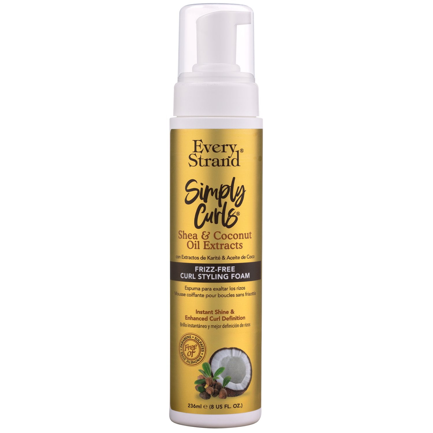 Every Strand Simply Curls Frizz Free Curl Styling Foam, 8 Oz..