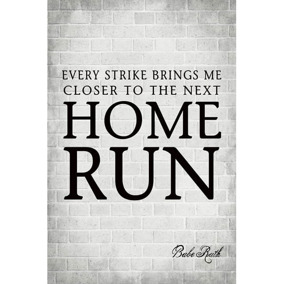 Every Strike Brings Me Closer To The Next Home Run (Babe Ruth Quote), motivational poster