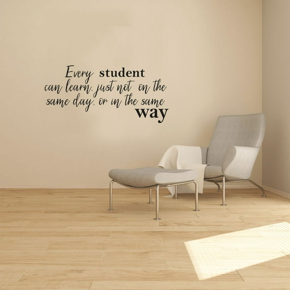 Every Student Can Learn Just Not On The Same Day OR On The Same Way Life Quote Reading Vinyl Wall Sticker Art Decal Boys Girls Kids Room Design Bedroom Nursery KinderHome Decoration Size (14x20 inch)