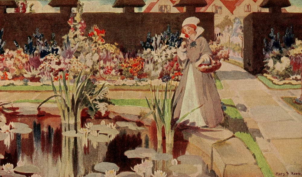 Every Womans Flower Garden 1915 Pond Canvas Art - Mary S Reeve (24 x 36)
