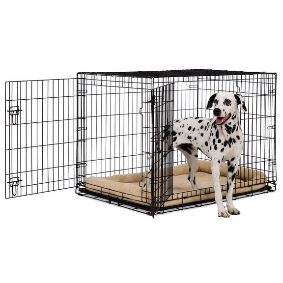 EveryYay 2-Door Dog Crate X-Large 42" L X 29.1" W X 30.7" H Black: With Handles