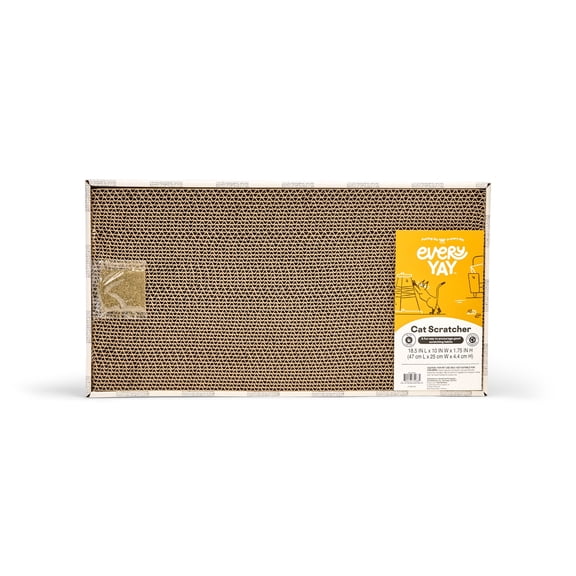 EveryYay Doublewide Cardboard Scratch for Cats Plaid 1.75" H