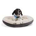 thumbnail image 1 of EveryYay Essentials Plush Bolster Round Dog Bed, 34" L X 34" W X 4" H, Large, Dark Gray, 1 of 5