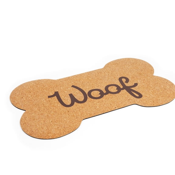 EveryYay Table Manners Woof Bone Cork Placemat for Dogs, 23" L X 13.75" W