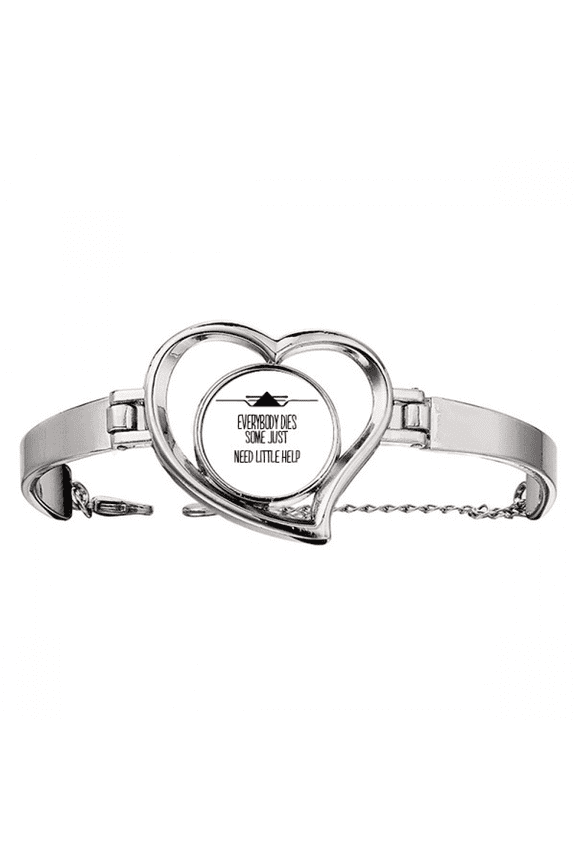 Everybody Dies Game Art Deco Fashion Bracelet Heart Jewelry Wire Bangle
