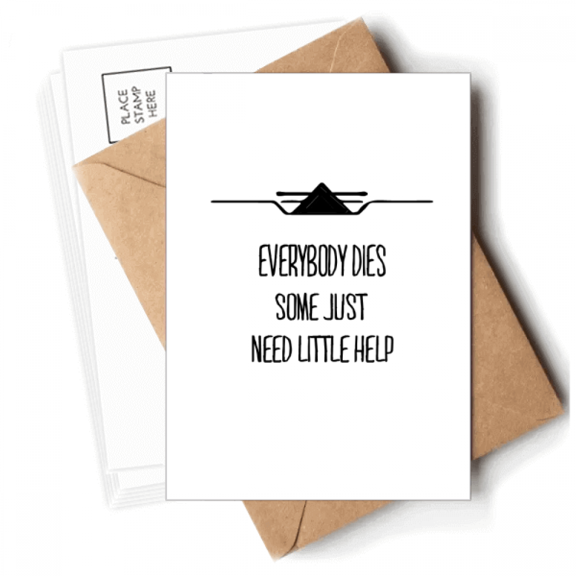Everybody Dies Game Art Deco Fashion Postcards Envelopes Blank Note Cards Mailing