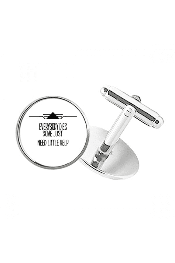 Everybody Dies Game Round Button Cuff Clip Stud Cufflinks